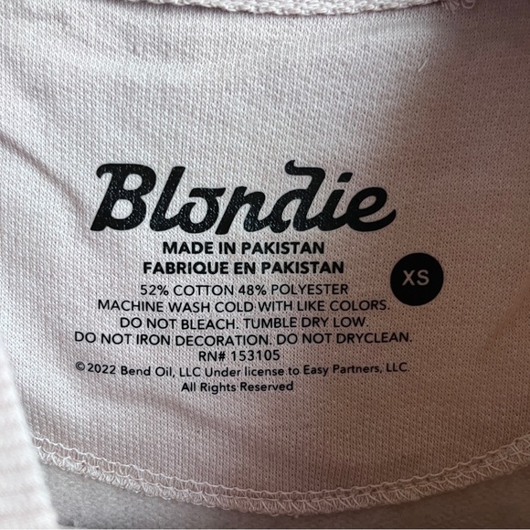 Blondie Graphic Crew Neck Sweatshirt Pullover Pink Longline Target Women XS NEW - Picture 5 of 6
